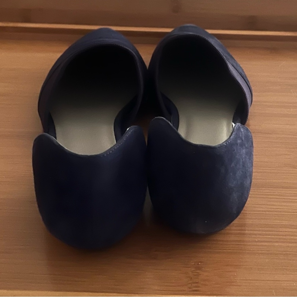 Eileen Fisher Blue Suede D’Orsay Ballet Flats - Picture 6 of 7